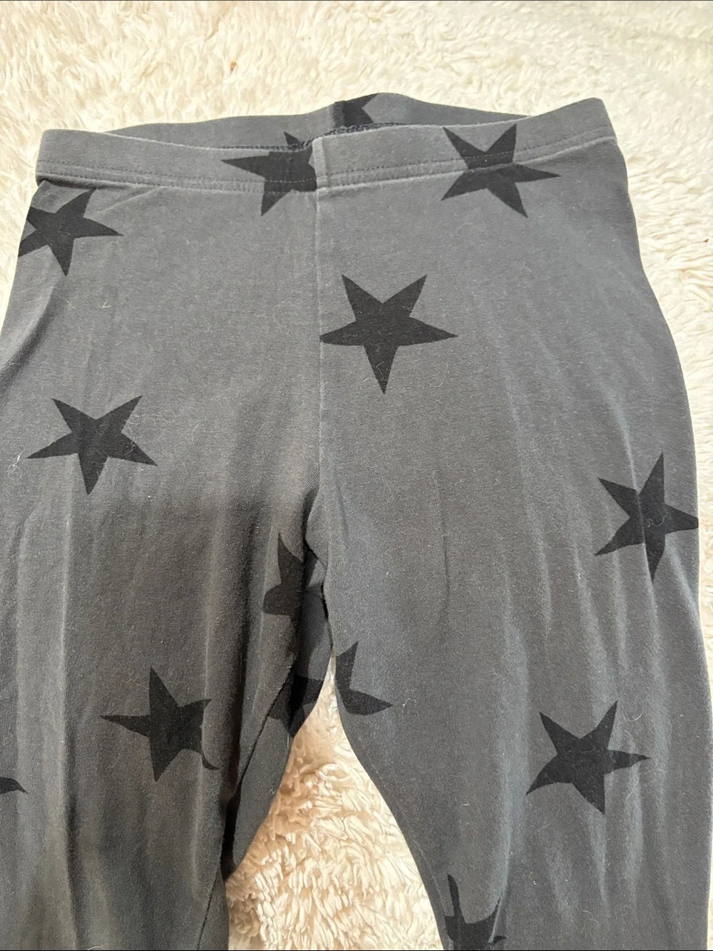 Old Navy Charcoal Gray Leggings with Black Star Print